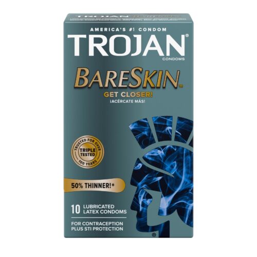 TROJAN BARESKIN GET CLOSER X10 LUBRICATED LATEX CONDOMS