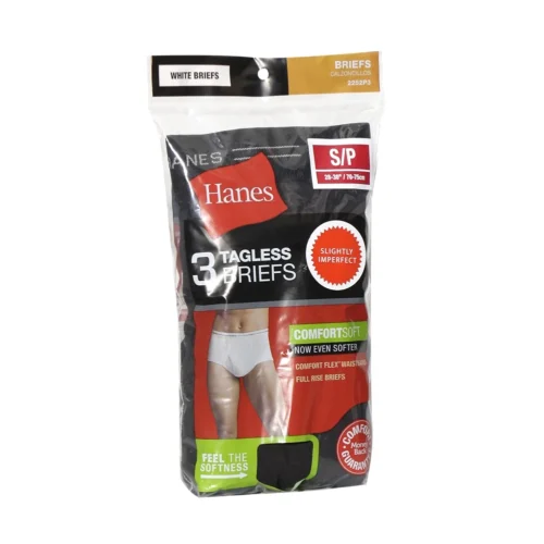 HANES 3 TAGLESS BRIEFS (S/P)