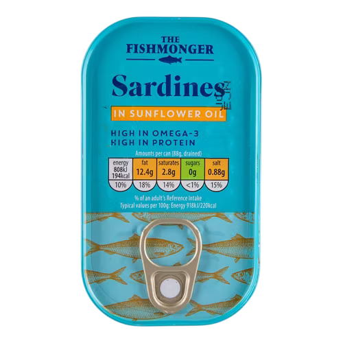 THE FISHMONGER SARDINES IN SUNFLOWER OIL 120G