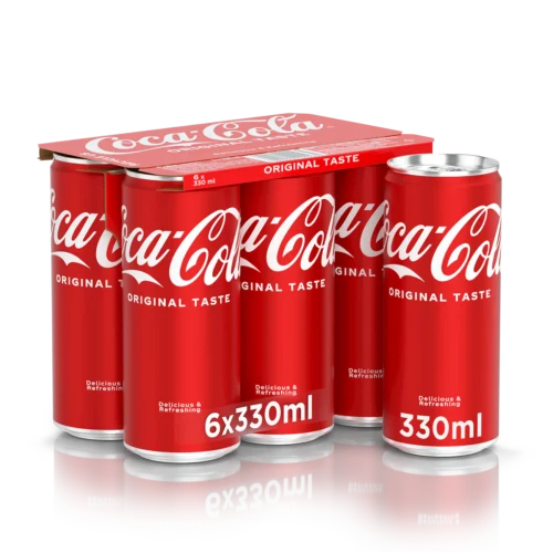 COCA-COLA ORIGINAL TASTE 33CL CAN PACK OF 6