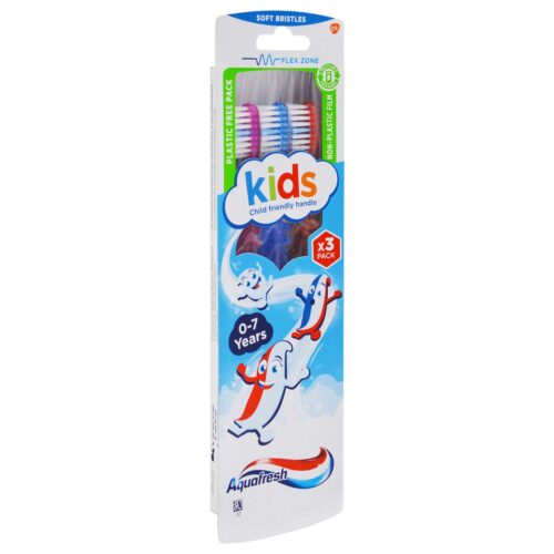 SOFT BRISTLES AQUAFRESH KIDS' CHILDREN FRIENDLY HANDLE 0-7 YEARS 3PACKS
