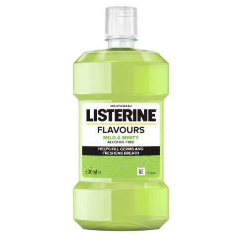 MOUTH WASH LISTERINE FLAVOURS MILD&MINTY ALCOHOL FREE 500ML