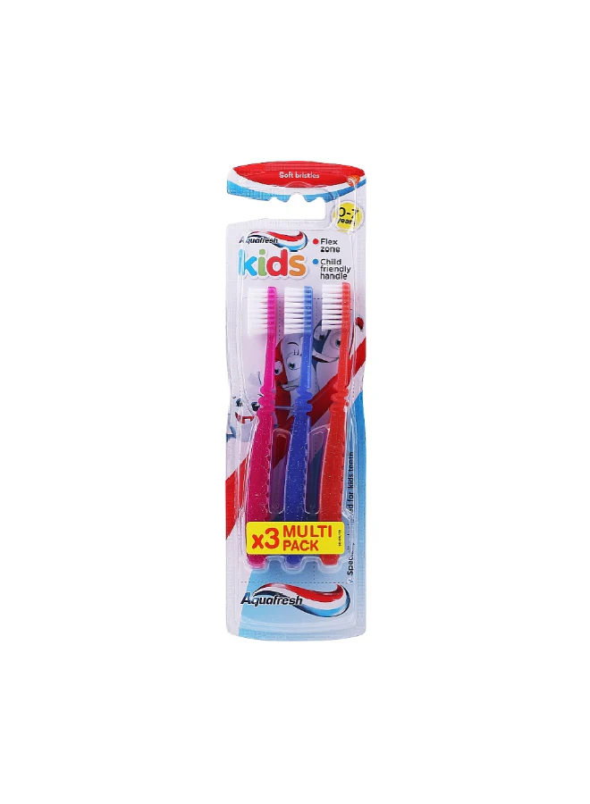 SOFT BRISTLES AQUAFRESH 0-7 YEARS 3 MULTI PACK