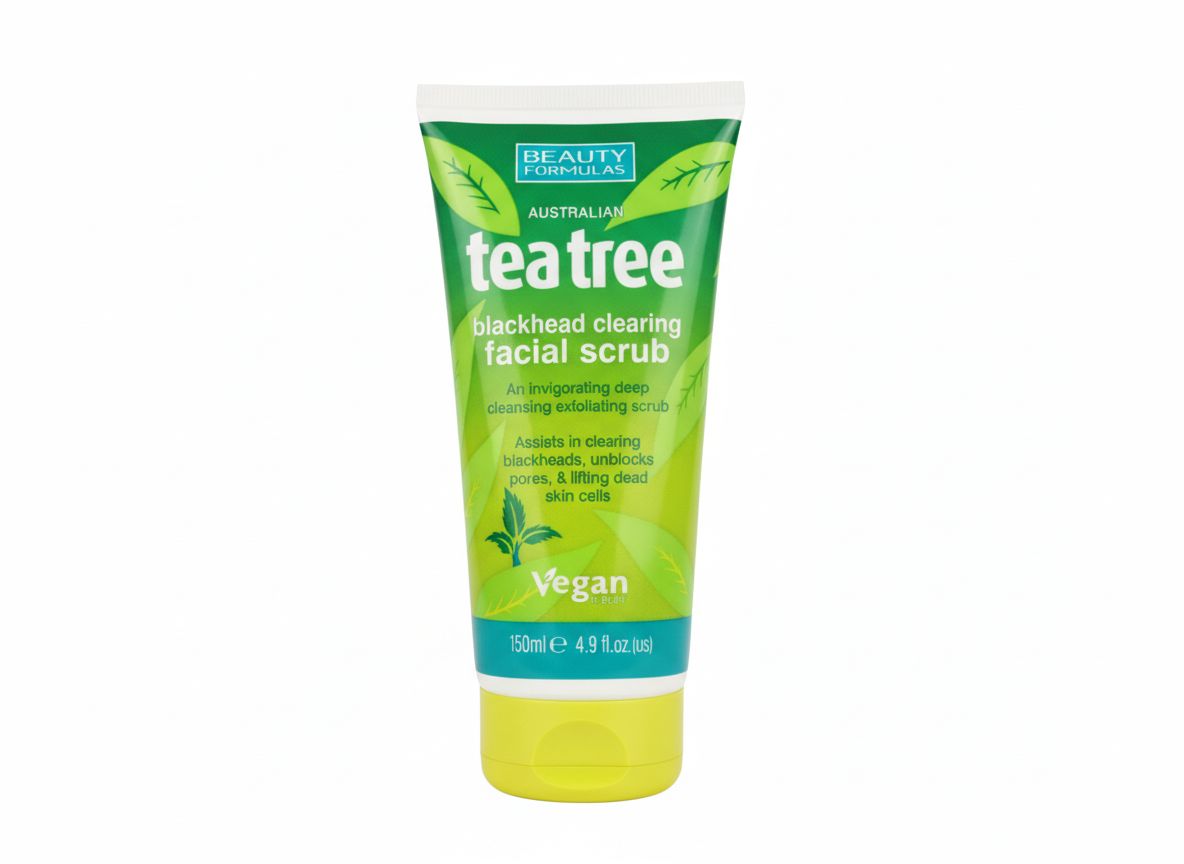 BEAUTY FORMULAS TEA TREE BLACKHEAD CLEARING FACIAL SCRUB 150ML