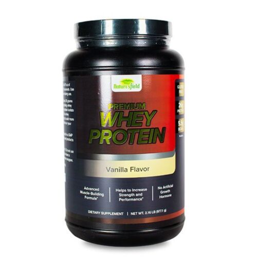 NATURES FIELD PREMIUM WHEY PROTEIN VANILLA FLAVOR X 977.1G