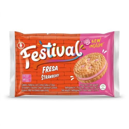 FESTIVAL FRESA STRAWBERRY COOKIES BISCUIT 403G