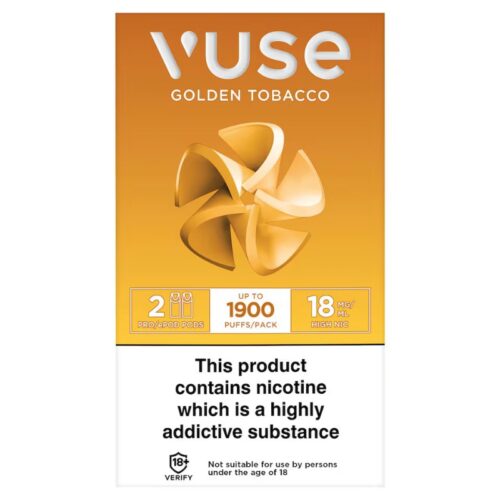 VUSE ORIGINALS 2 GOLDEN TOBACCO EPOD ELIQUID PODS 18MG