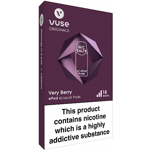 VUSE ORIGINALS EPOD ELIQUID PODS VERY BERRY 18MG/ML