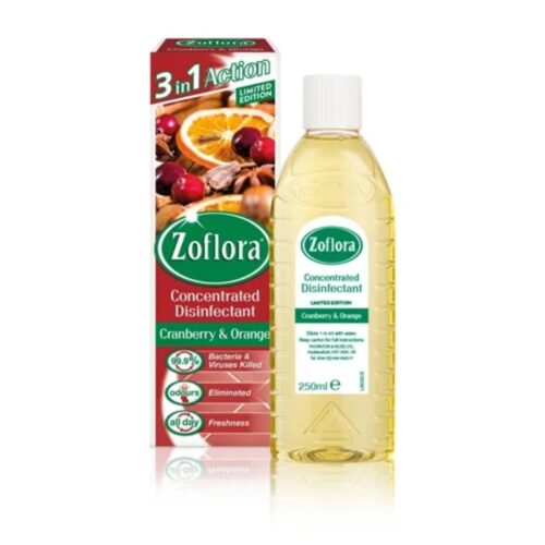 ZOFLORA CONCENTRATED MULTIPURPOSE DISINFECTANT CRANBERRY & ORANGE 3IN1 ACTION 250ML