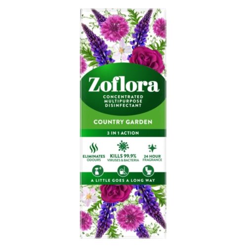 ZOFLORA CONCENTRATED MULTIPURPOSE DISINFECTANT COUNTRY GARDEN 3 IN 1 ACTION 500ML