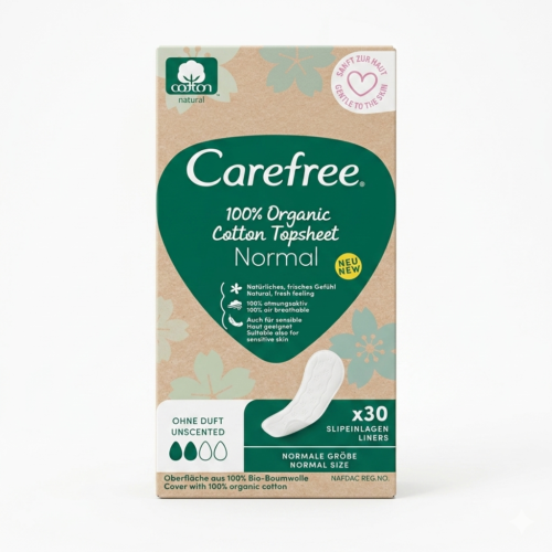 CAREFREE 100% ORGANIC COTTON TOPSHEET NORMAL BY30