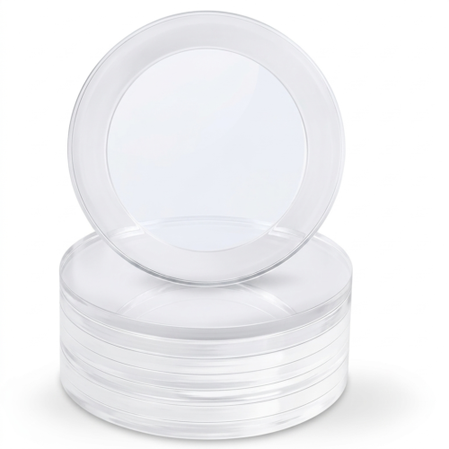 15 PACK DISPOSABLE WHITE PLASTIC PLATES